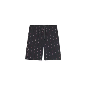 Cropp - Czarne spodenki z motywem płomieni - czarny