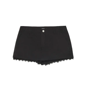 Cropp - Czarne spódnico-spodenki z koronką - czarny