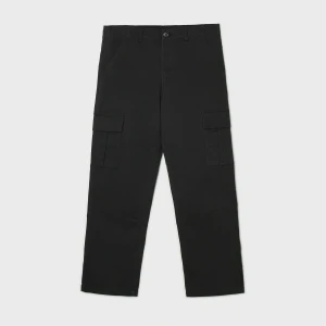 Cropp - Czarne spodnie baggy z kieszeniami cargo - czarny