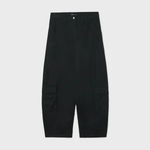 Cropp - Czarne spodnie baggy z kieszeniami cargo - czarny