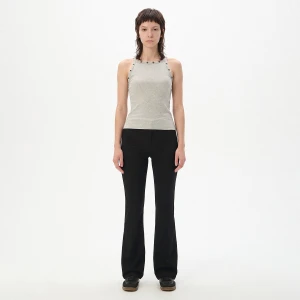 Cropp - Czarne spodnie flare - czarny