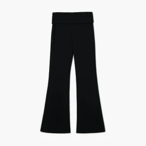 Cropp - Czarne spodnie flare z podwinięciem - czarny