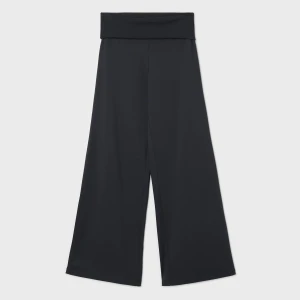 Cropp - Czarne spodnie wide leg - czarny