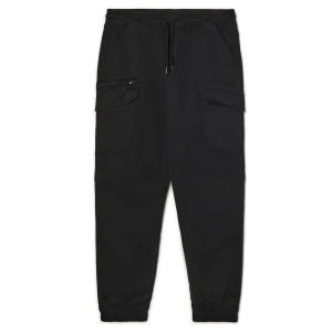 Cropp - Czarne spodnie z kieszeniami cargo - czarny