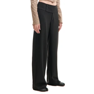 Cropp - Czarne spodnie z zapięciem na guziki - czarny