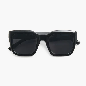 Cropp - Czarne szerokie okulary przeciwsłoneczne - czarny