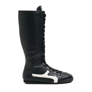 Cropp - Czarne wysokie sneakersy z imitacji skóry - czarny