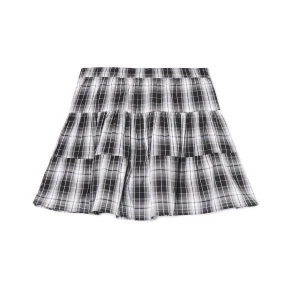 Cropp - Czarno-biała spódnica mini w kratę - czarny