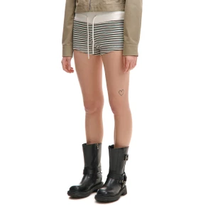 Cropp - Czarno-białe dzianinowe szorty - biały