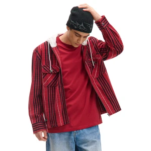 Cropp - Czarno-czerwona koszula w kratę - kasztanowy