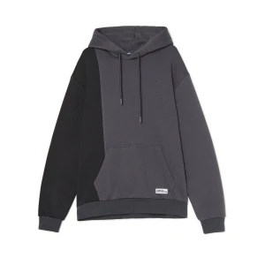 Cropp - Czarno-szara bluza z kapturem - czerwony