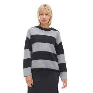 Cropp - Czarno-szary sweter w paski - czarny
