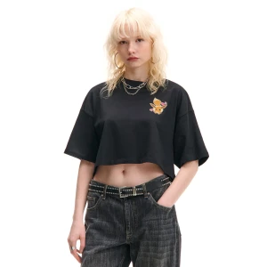 Cropp - Czarny crop top z Eevee - czarny