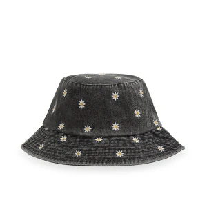 Cropp - Czarny kapelusz bucket hat denim - szary