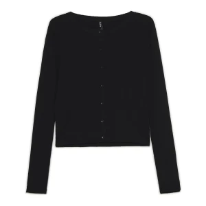 Cropp - Czarny kardigan z guzikami - czarny