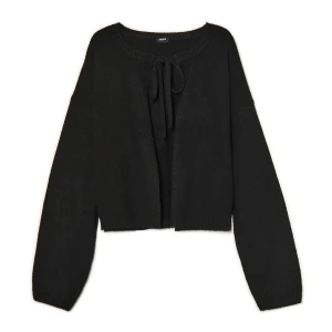 Cropp - Czarny kardigan z wiązaniem - czarny