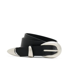 Cropp - Czarny pasek z metalowymi detalami - czarny