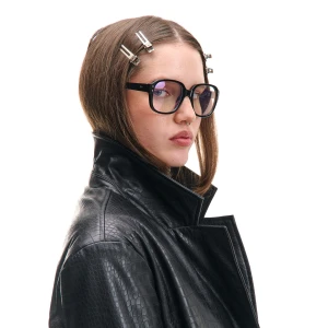 Cropp - Czarny płaszcz z efektem skóry krokodyla - czarny