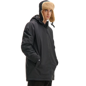 Cropp - Czarny płaszcz z kapturem basic - czarny