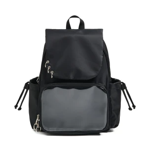 Cropp - Czarny plecak z klapą na magnes - czarny