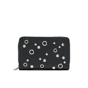 Cropp - Czarny portfel z metalowymi detalami - czarny