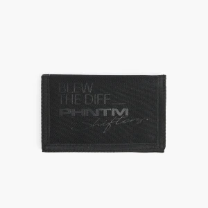 Cropp - Czarny portfel z tekstowym nadrukiem - czarny