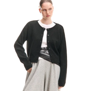 Cropp - Czarny sweter kardigan basic - czarny