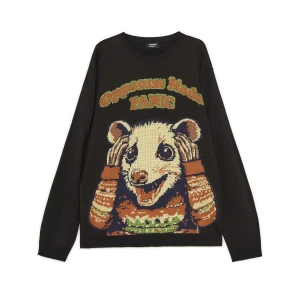Cropp - Czarny sweter z motywem oposa - czarny