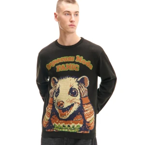 Cropp - Czarny sweter z motywem oposa - czarny