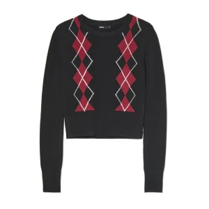 Cropp - Czarny sweter z wzorem w romby - czarny