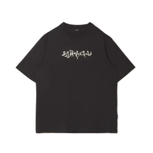 Cropp - Czarny t-shirt z kontrastowym nadrukiem - czarny