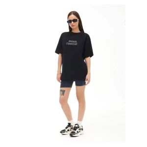 Cropp - Czarny T-shirt z nadrukiem UNISEX - czarny