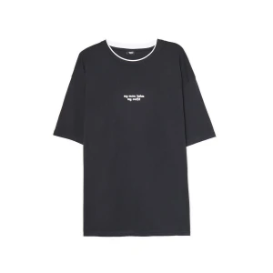 Cropp - Czarny T-shirt z napisem - czarny