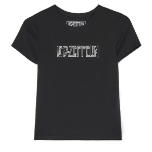 Cropp - Czarny T-shirt z napisem Led Zeppelin - czarny