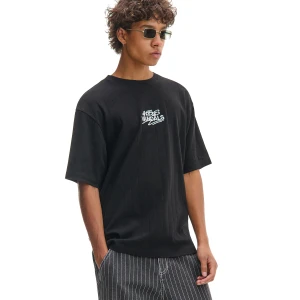 Cropp - Czarny T-shirt z tekstowym haftem - czarny