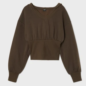 Cropp - Czekoladowa bluza z kapturem i ściągaczami - brązowy