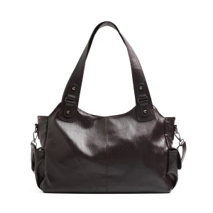 Cropp - Czekoladowa torebka z imitacji skóry - brązowy