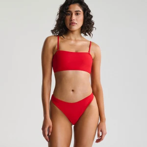 Cropp - Czerwona bandażowa góra od bikini - czerwony