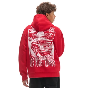 Cropp - Czerwona bluza z racingowym motywem - czerwony