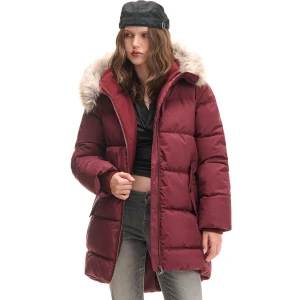 Cropp - Czerwony pikowany płaszcz z dłuższym tyłem - czerwony