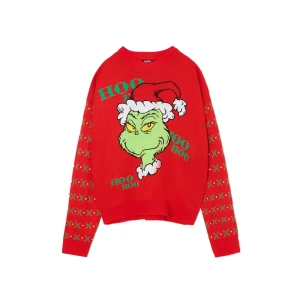 Zdjęcie produktu Cropp - Czerwony sweter świąteczny Grinch - czerwony