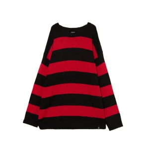 Cropp - Czerwony sweter w paski - czerwony