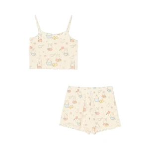 Cropp - Delikatna ażurowa piżama Miffy - kremowy