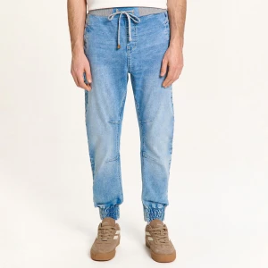 Cropp - Denimowe joggery o sportowym fasonie - niebieski