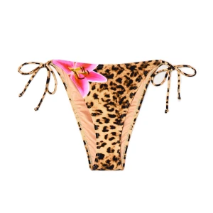 Cropp - Dół od bikini w panterkę i kwiaty - brązowy