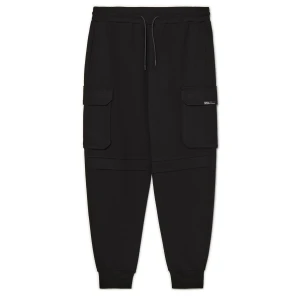 Cropp - Dresowe czarne joggery regular cargo - czarny