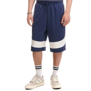 Cropp - Dresowe spodenki z białymi panelami - granatowy