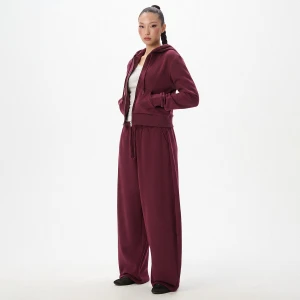 Cropp - Dresowe spodnie barrel fit - fioletowy