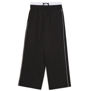 Cropp - Dresowe spodnie PETITE z dekoracyjną taśmą - czarny