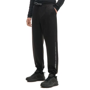 Cropp - Dresowe spodnie z brandowym nadrukiem - czarny